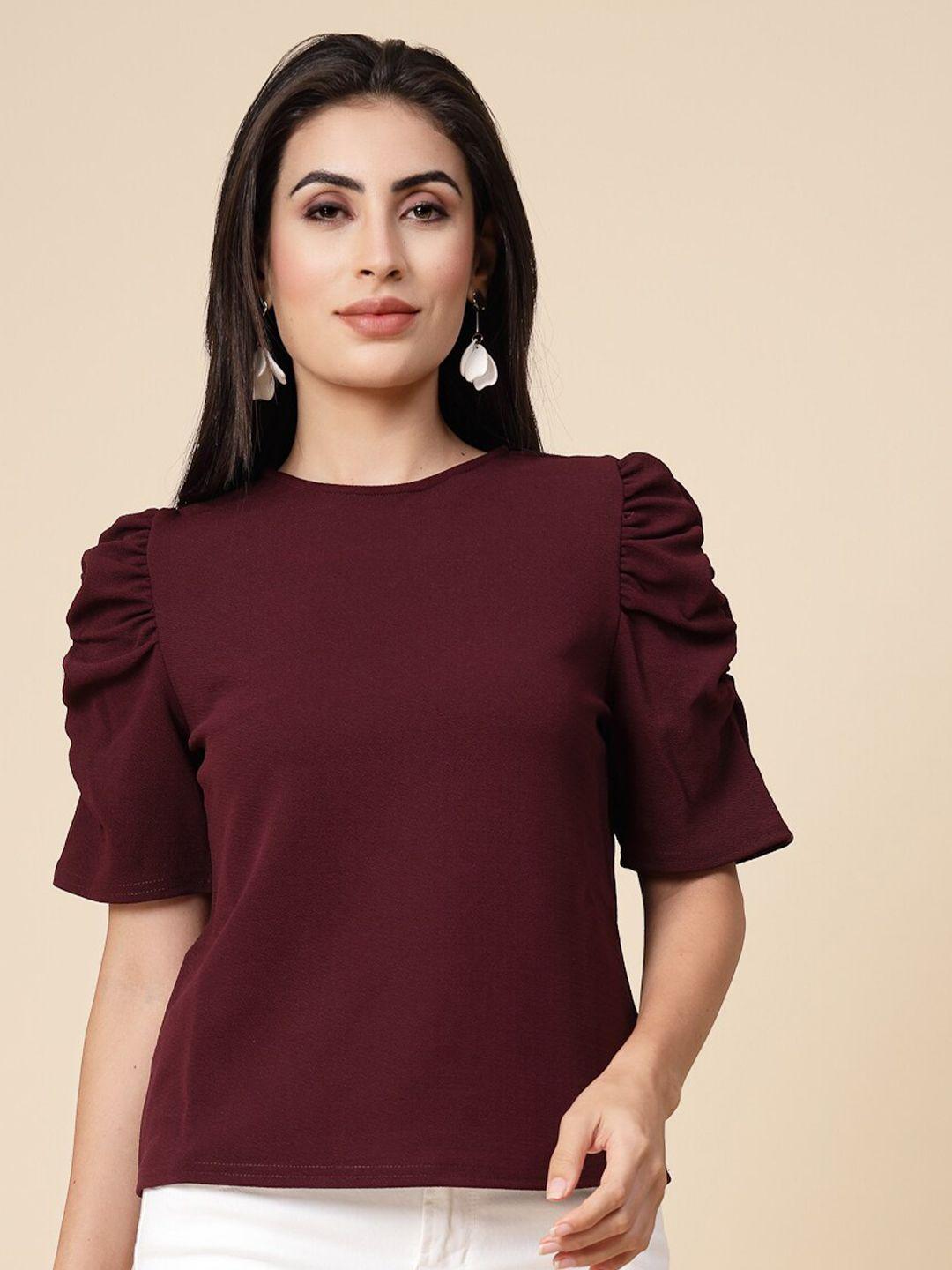 gipsy puff sleeves round neck top