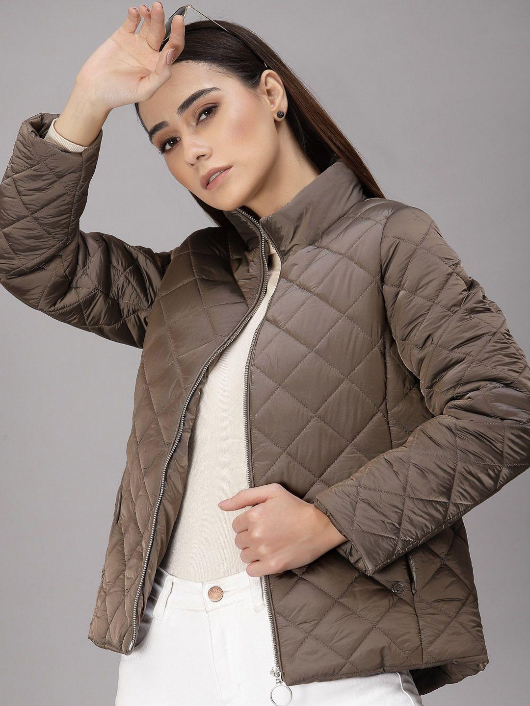 gipsy stand collar lightweight quilted jacket