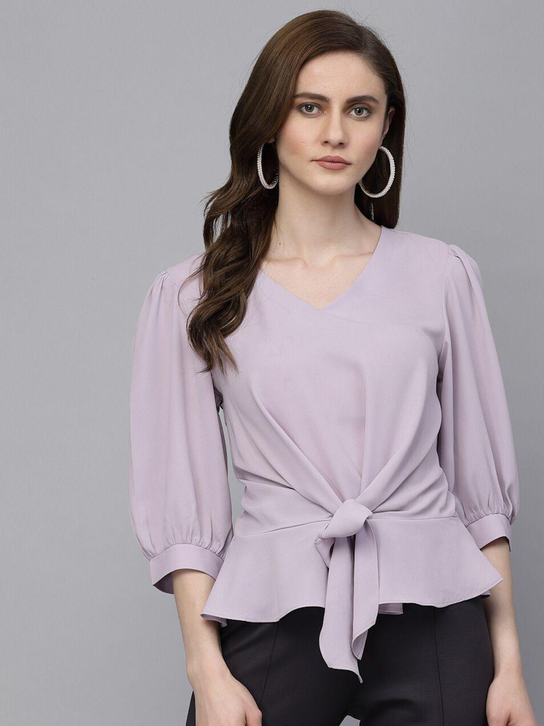 gipsy puffed sleeves cinched waist top