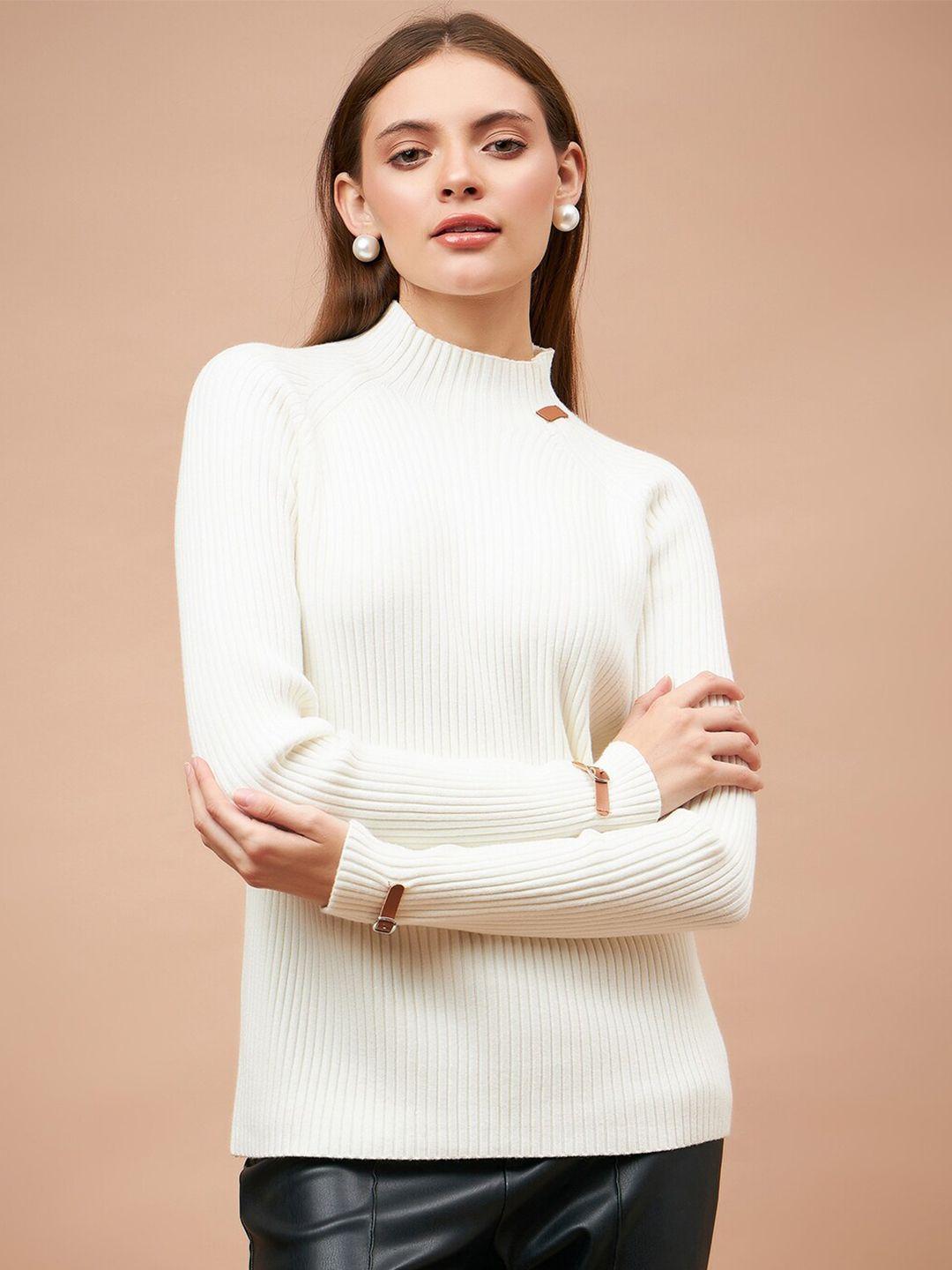 gipsy ribbed mock collar acrylic pullover