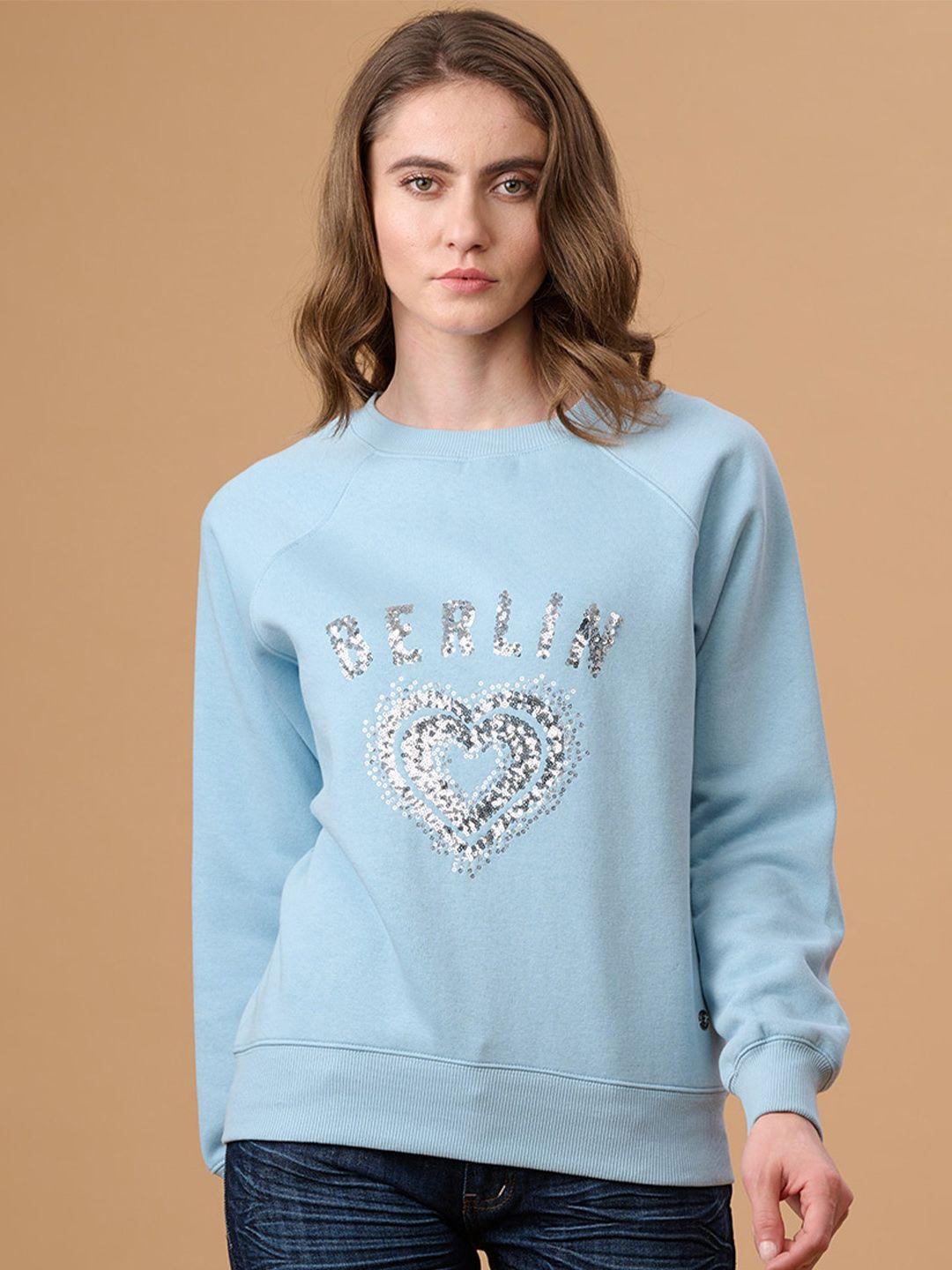 gipsy typography embellished pullover sweatshirt