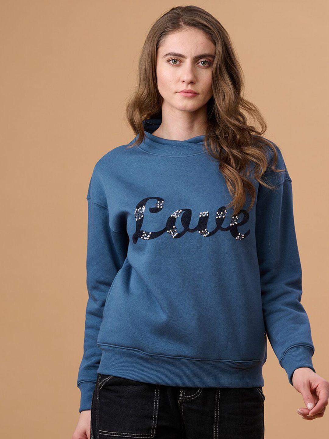 gipsy typography printed pullover sweatshirt