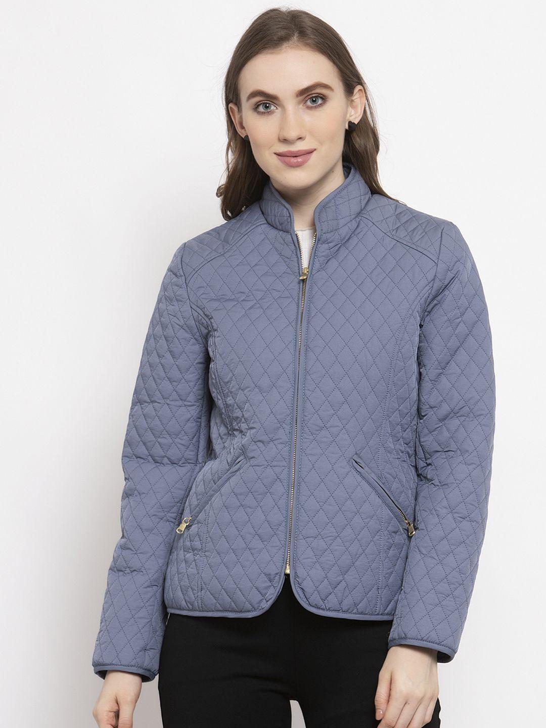 gipsy women grey self design quilted jacket