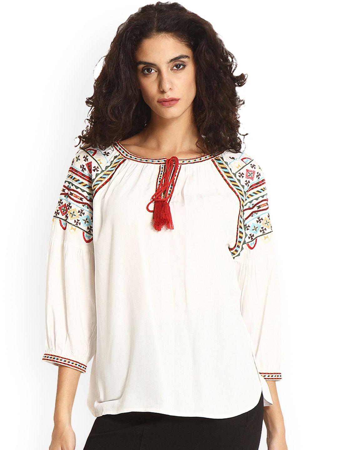 gipsy women white solid top