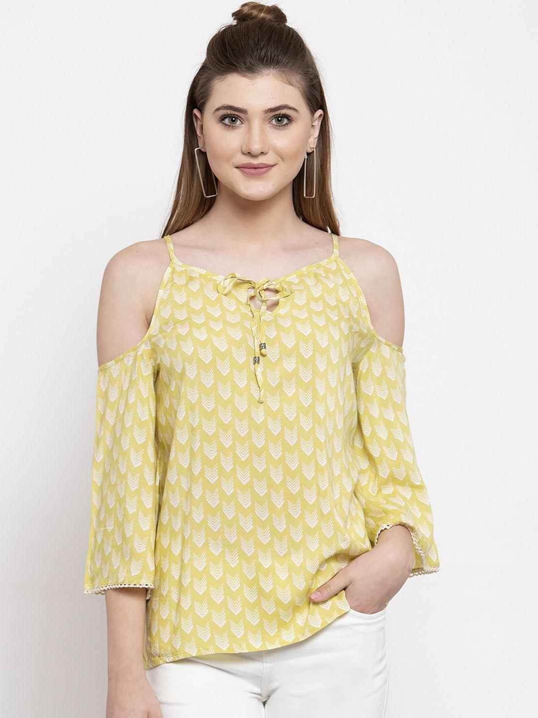 gipsy women yellow printed top