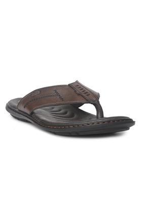 girba genuine leather slipon mens flip flops - tan