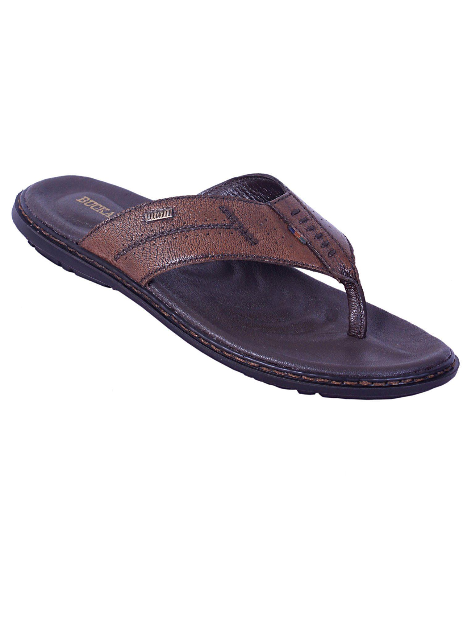 girba genuine leather tan casual chappal for men