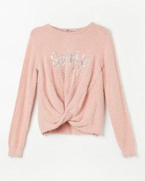 girl embellished pullover sweatshirt