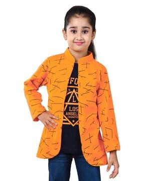 girl printed trenched jacket