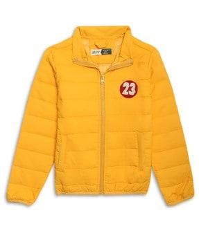 girl quilted trenche jacket with zip closure