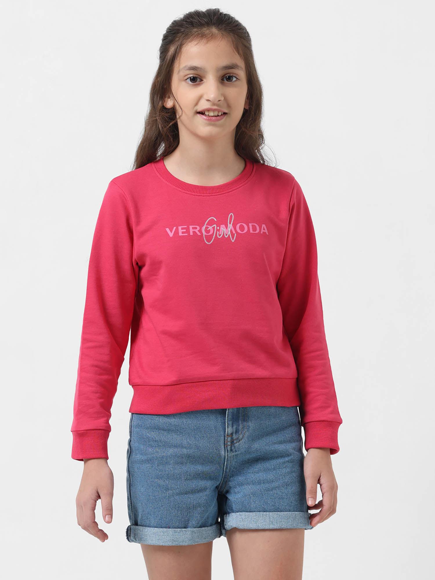 girl typography pink sweatshirt
