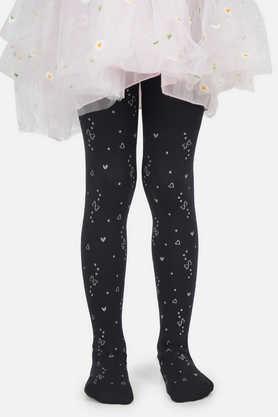 girl's spandex high denier pantyhose stockings - black