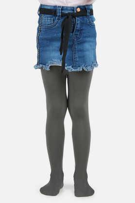 girl's spandex stretch fit tights pantyhose stockings - dark grey