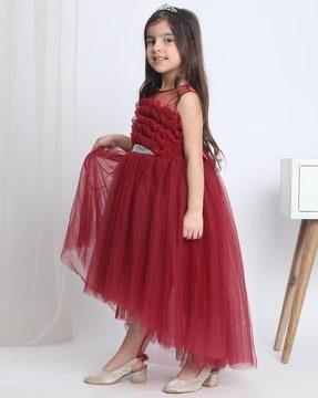 girl embellished fit & flare dress