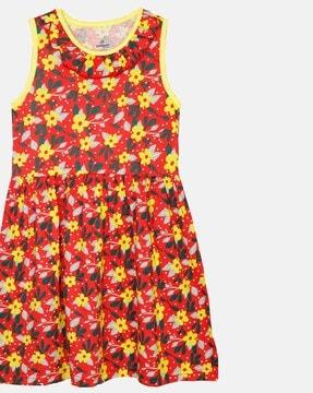 girl floral print a-line dress
