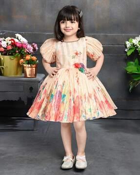 girl floral print a-line dress