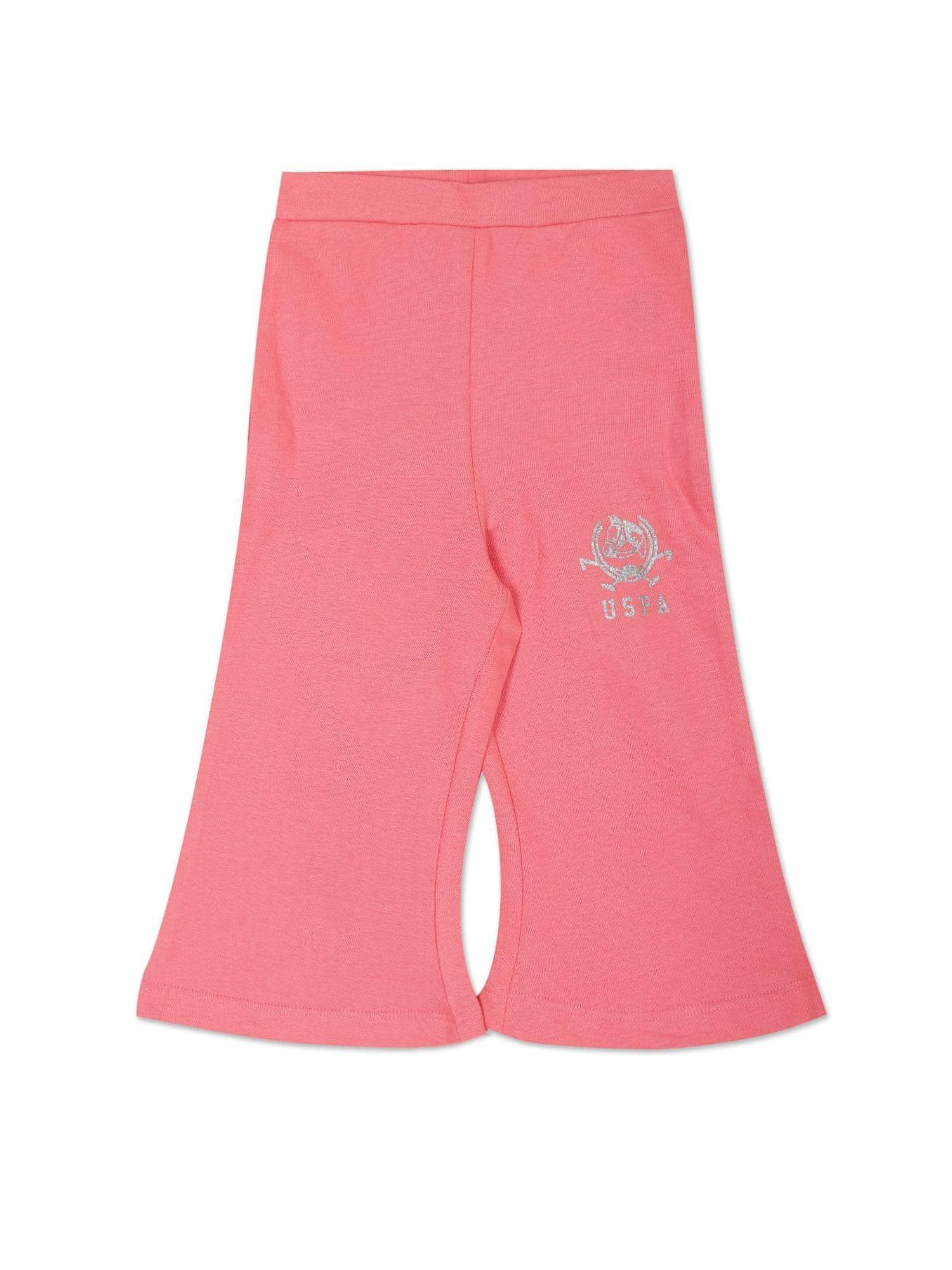 girl pink elasticized waist solid joggers