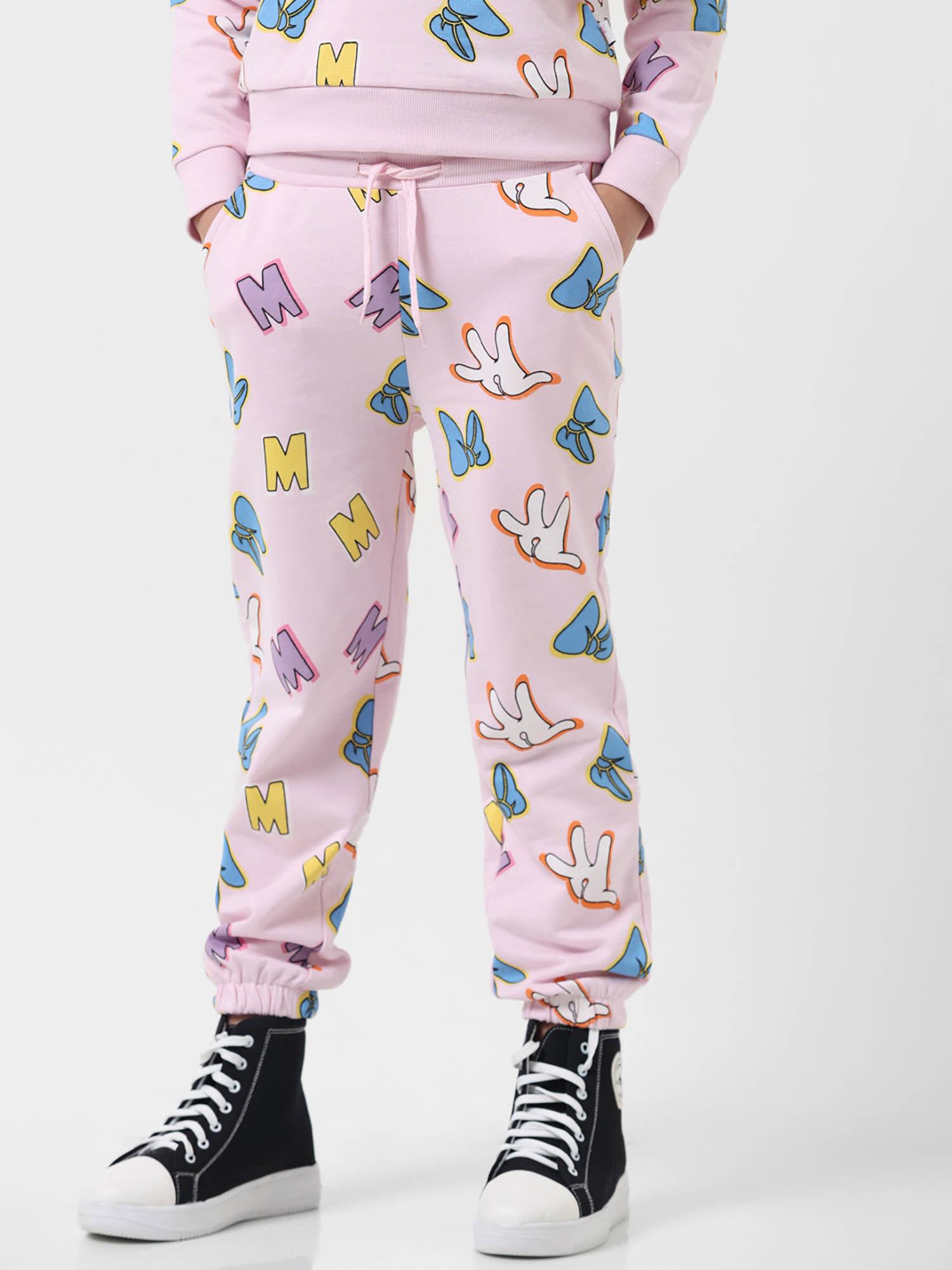 girl printed pink jogger