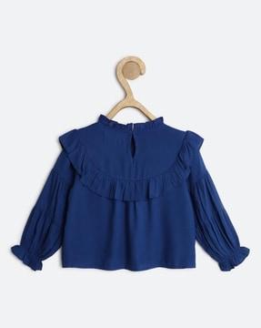 girl regular fit top with button closure
