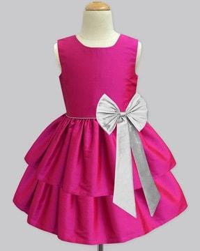 girl round-neck fit & flare dress