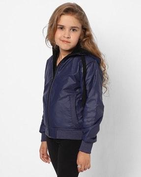 girl zip-front jacket
