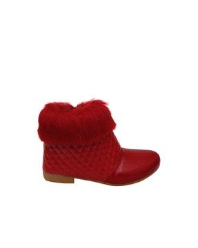 girls ankle-length boots with side zip-closure