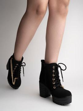 girls ankle-length boots with zip closure