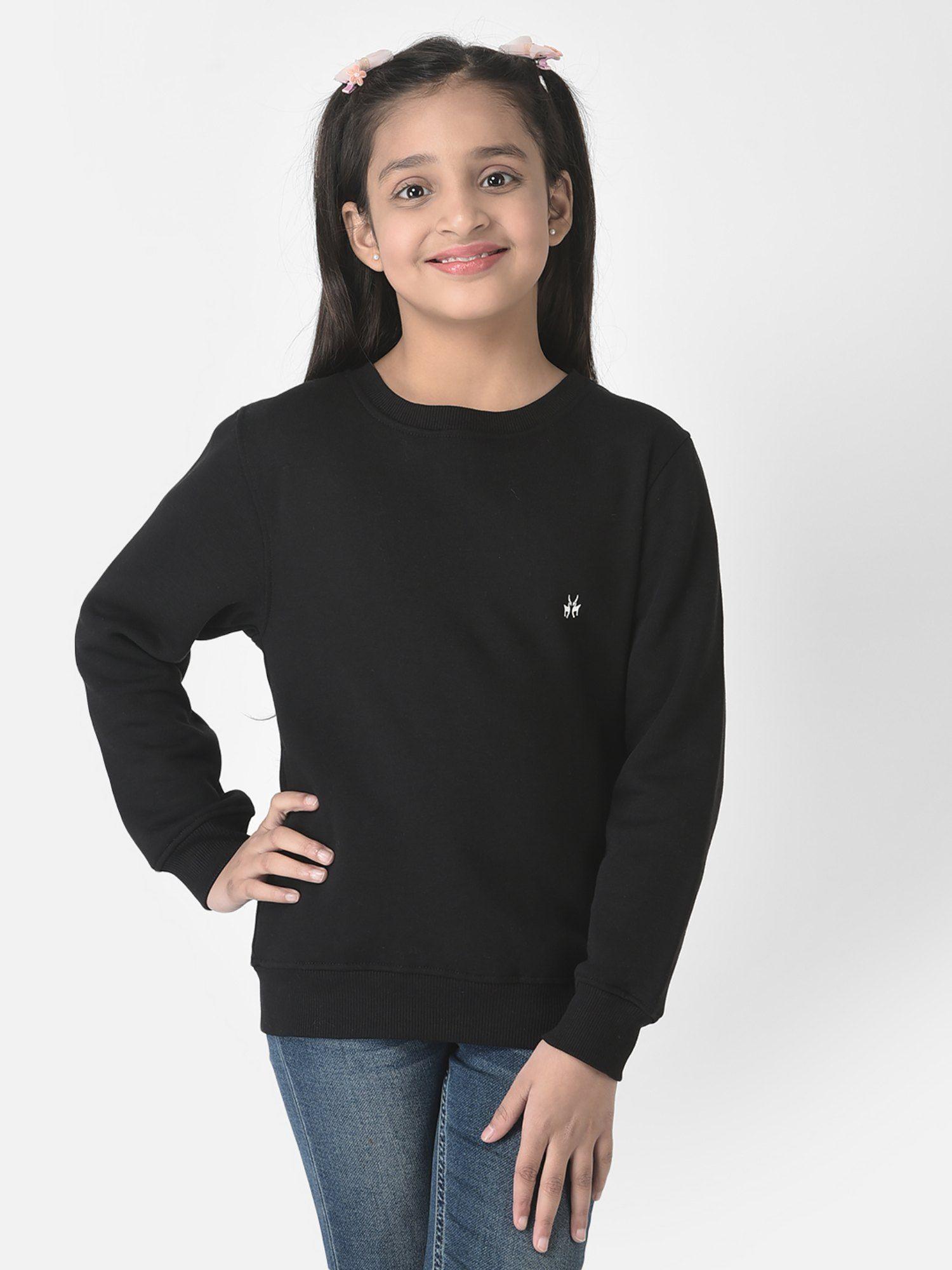 girls black brand-logo sweatshirt