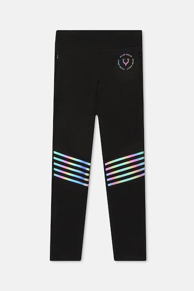 girls black stripe regular fit leggings