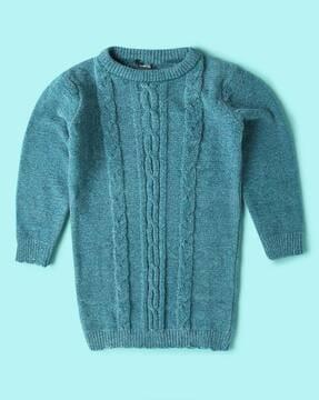 girls cable-knit regular fit sweater