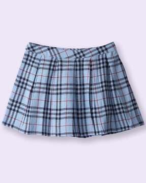 girls-checked-flared-skirt