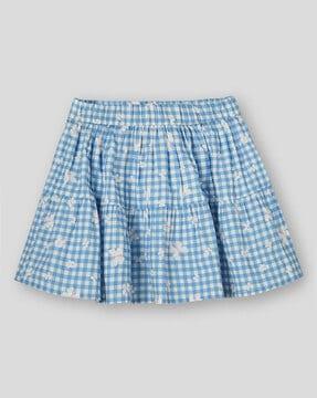 girls-checked-tiered-skirt