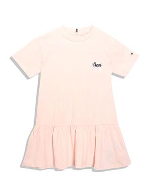 girls cherry badge t-shirt dress