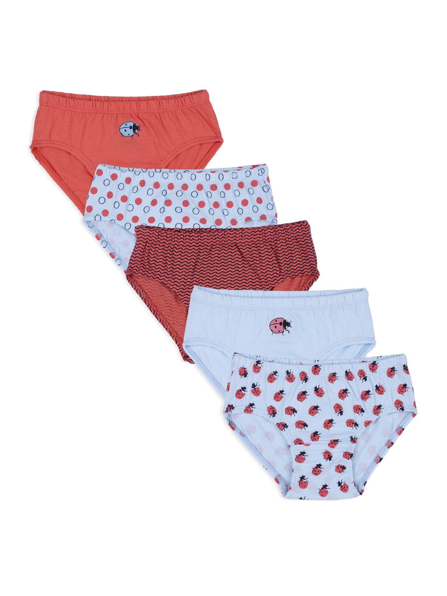 girls cotton printed panties underwear innerwear multicolor (pack of 5)