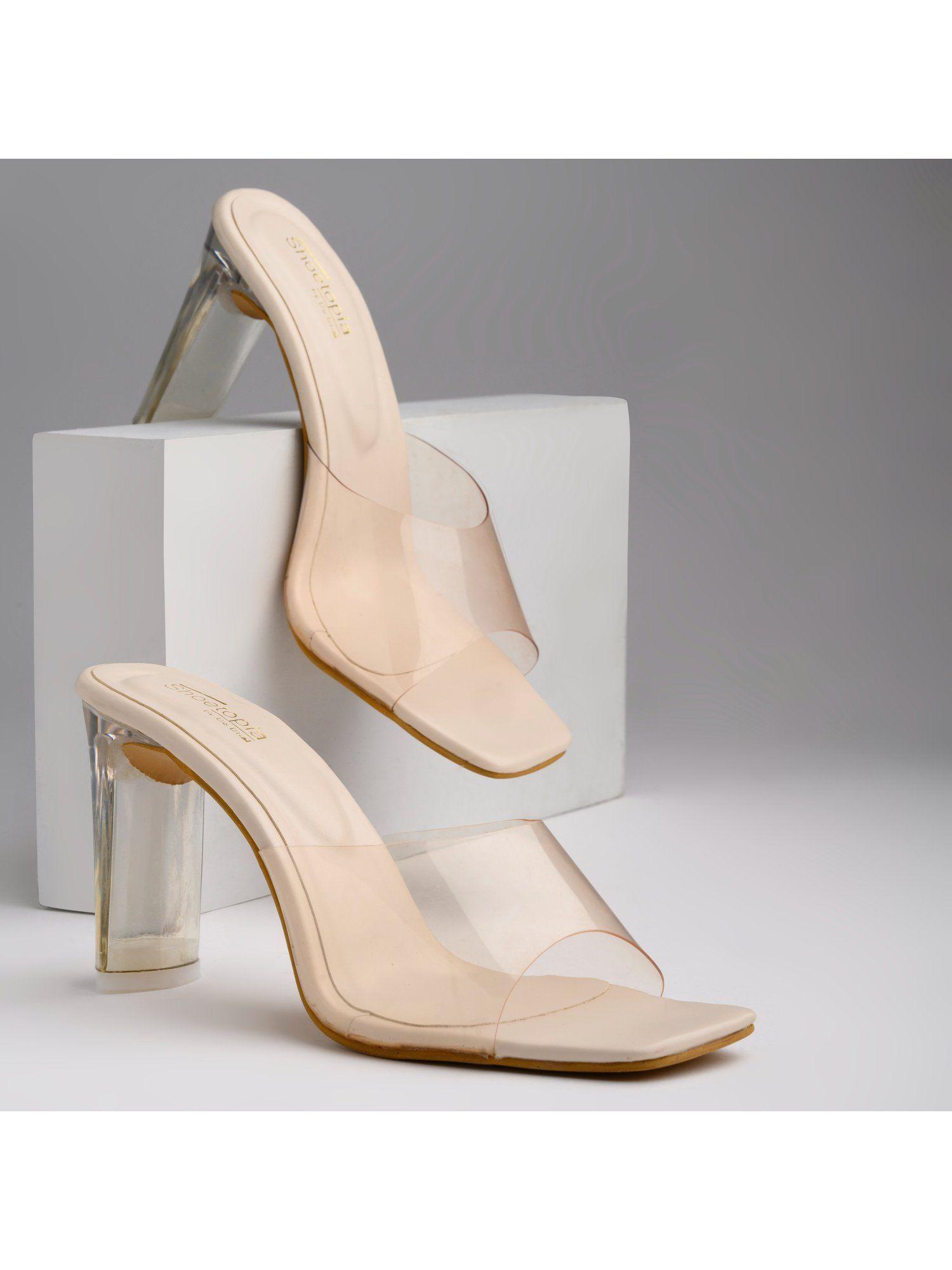 girls cream-coloured block heels