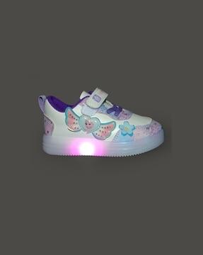 girls embellished casual shoe with velcro fastening
