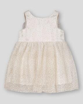 girls embellished fit & flare dress with wings