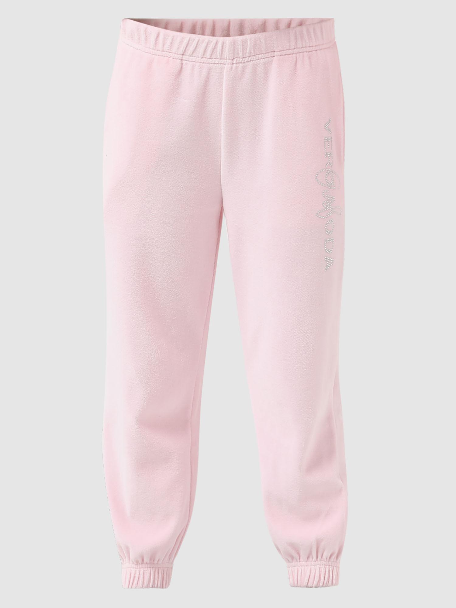 girls embellished pink trackpants