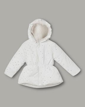 girls embellished zip-front hooded jacket