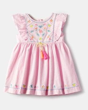 girls embroidered fit & flared dress