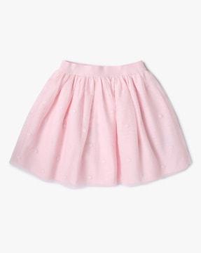 girls embroidered flared skirt