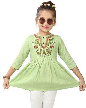 girls embroidered relaxed fit top