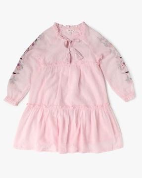 girls embroidered tiered dress