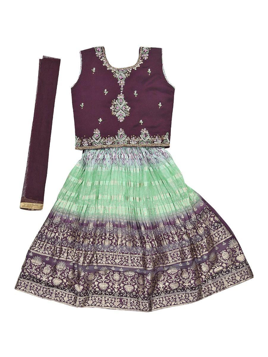 girls fancy readymade purple choli dress