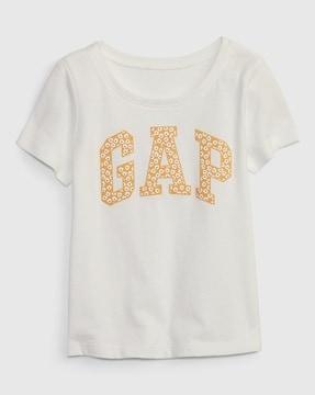 girls filled logo print relaxed fit round-neck t-shirt