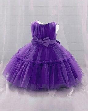 girls fit & dress with bow accent