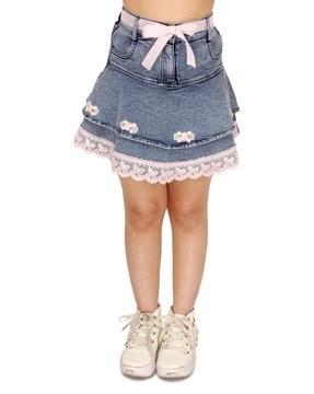 girls flared skirt with lace hem