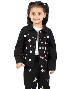 girls floral print cotton jacket