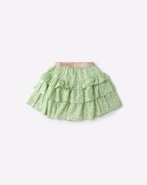 girls floral print flared skirts