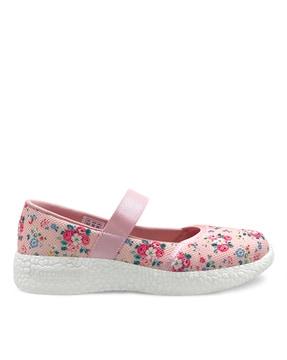 girls floral print slip-on casual shoes
